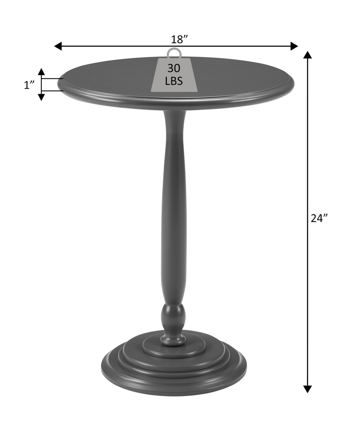 Convenience Concepts 18" Wood Classic Accents Amelia Spindle Table In Brown