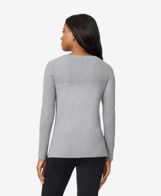Women's Boat Neck Ribbed Sweater