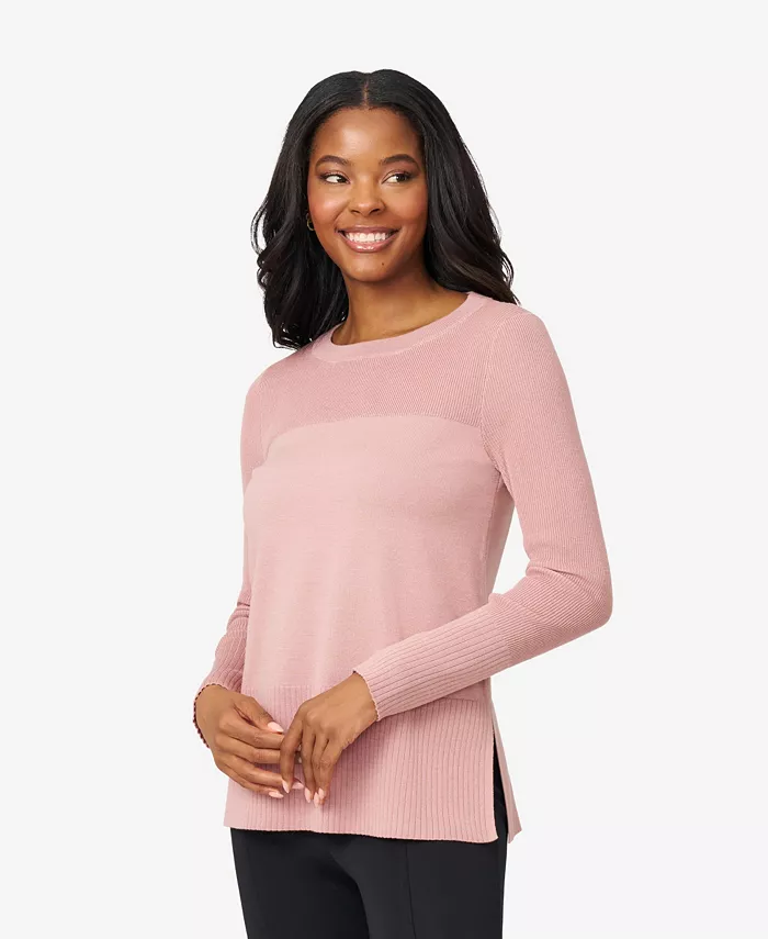 Women's Boat Neck Ribbed Sweater - thumbnail 10