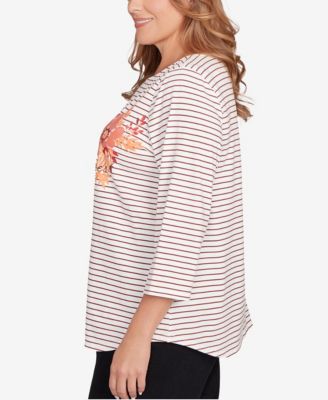 Plus Size Fall Harvest Striped Knit Top