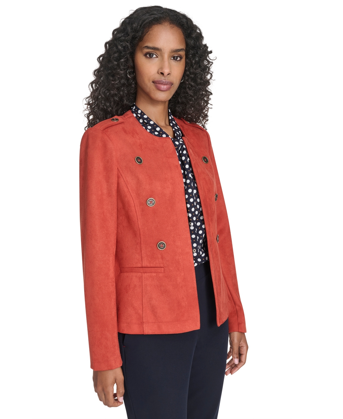 Tommy Hilfiger Women's Scuba Suede Long Sleeve Jacket