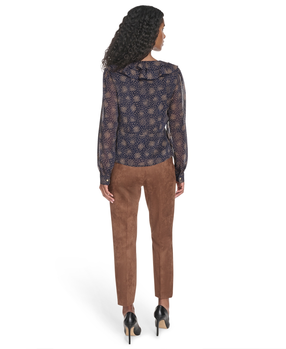 Tommy Hilfiger Women's Posy Ruffle Long Sleeve Blouse In Multi