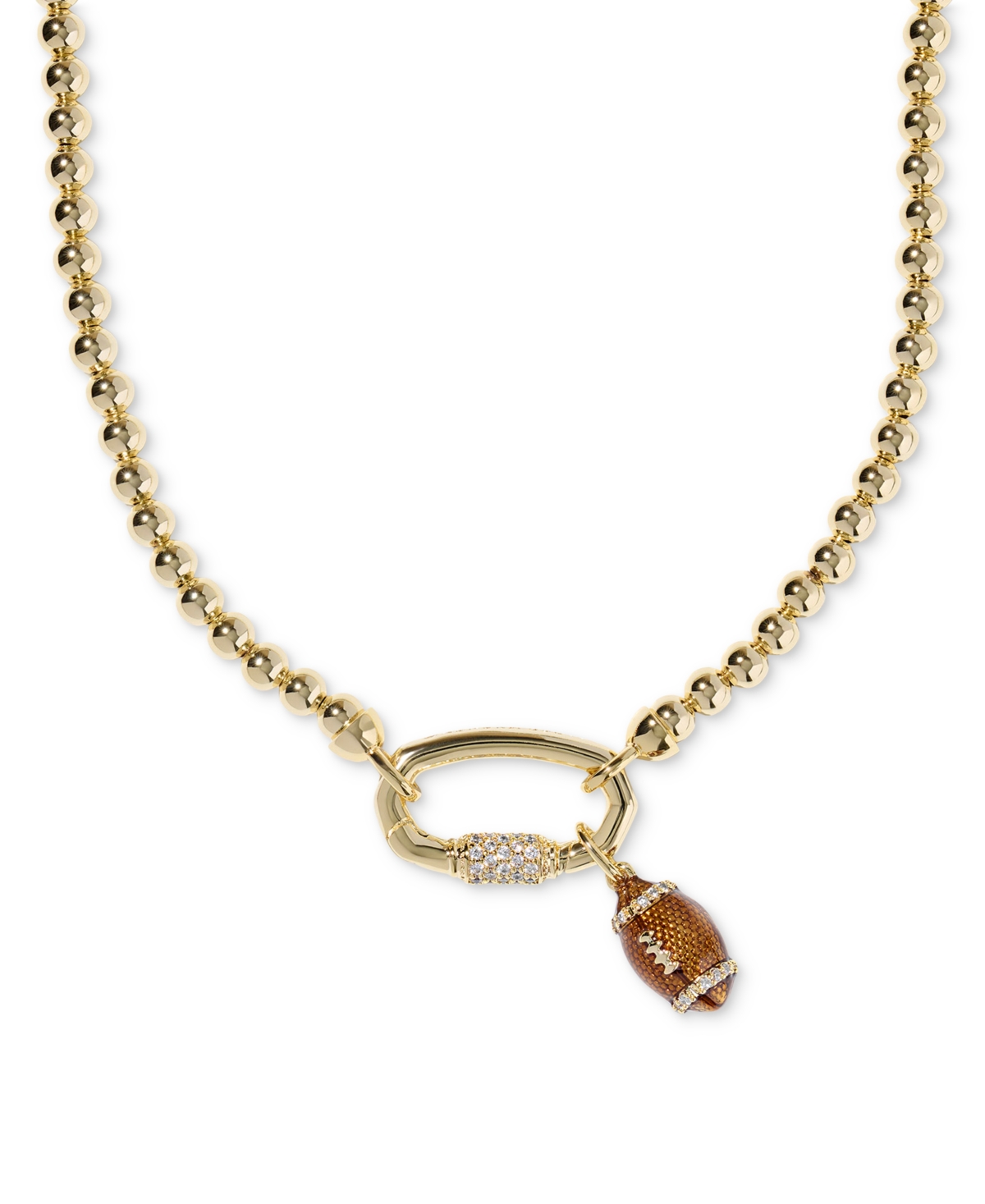 Kendra Scott Football Metal Strand Necklace In Gold