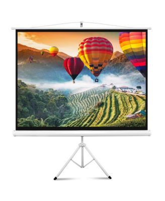 72-inch Video Projector Screen, Easy Fold-Out and Roll-Up Projection Display, Tripod Stand Style