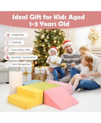 6-Piece Baby Climbing Blocks with 30D High-Density Foam and Carrying Handles