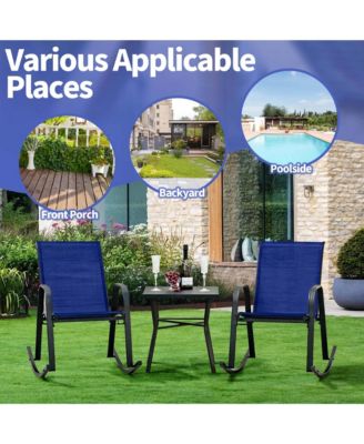 Patio Rocking Chair Heavy-Duty Metal Rocker Outdoor Anti-Slip