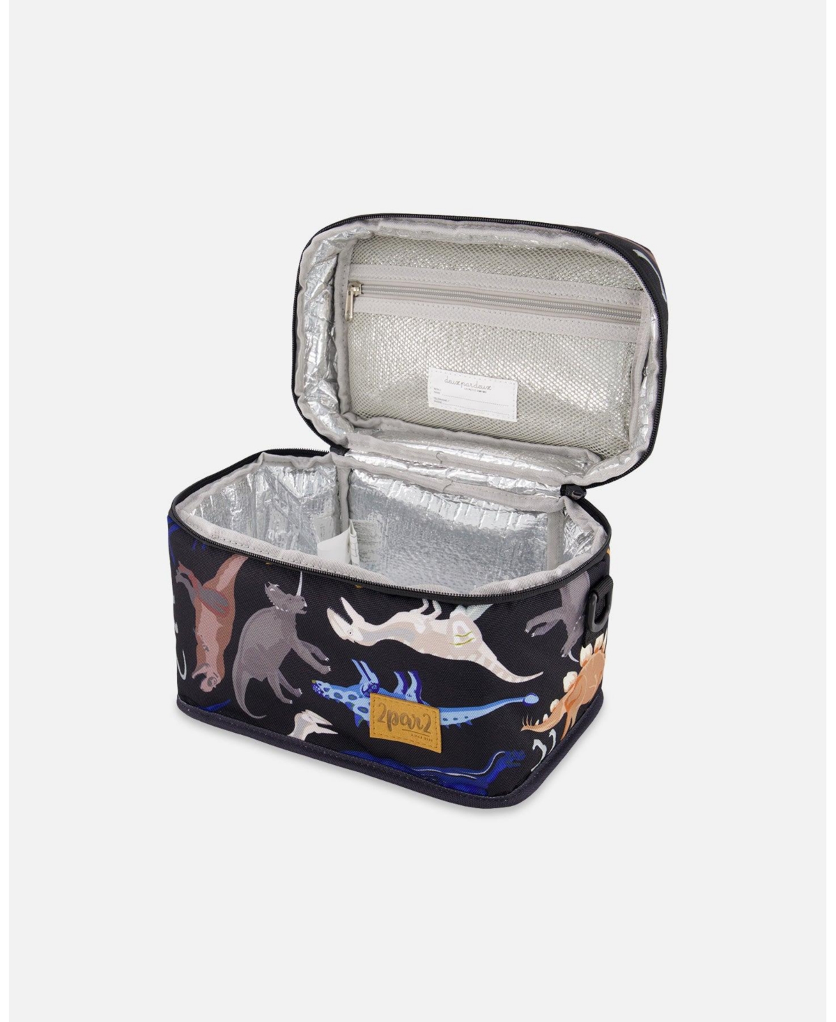 Deux par Deux Boy Lunch Box Black Dinosaur Print - Toddler|Child