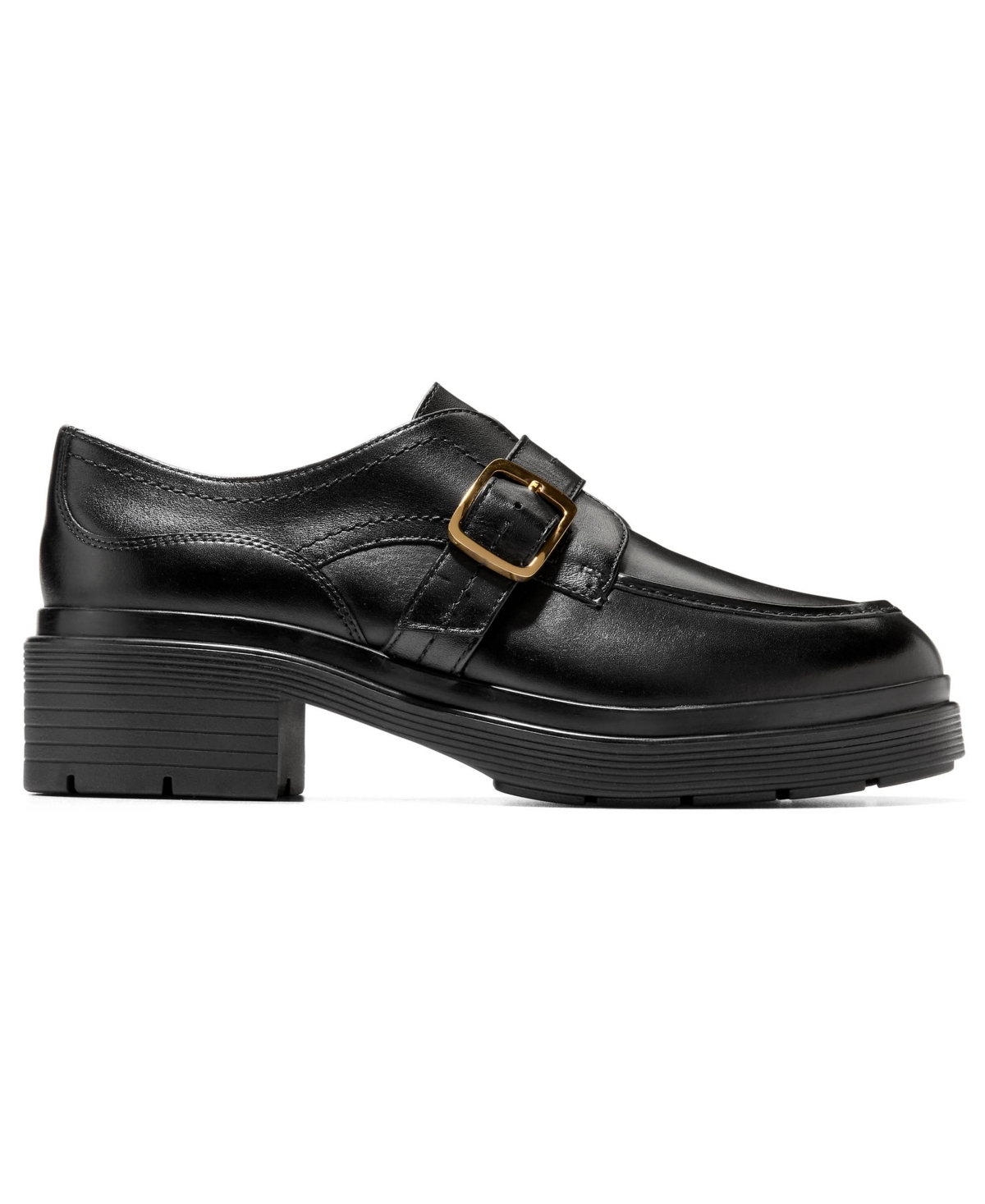 Cole Haan Women's Carlitta Monk Strap Lug Oxford Loafers In Black
