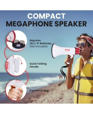 Bluetooth Megaphone - PA Megaphone Speaker with Wired Microphone, Siren Alarm Mode, MP3/USB/SD Readers