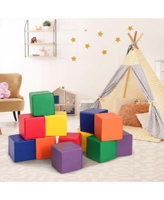 12-Piece 8'' PU Foam Big Building Blocks Colorful Soft Blocks Play Set For Kids