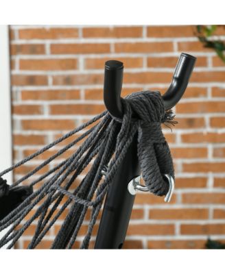 Outsunny Hammock Chair with Stand and Headrest Dark Gray