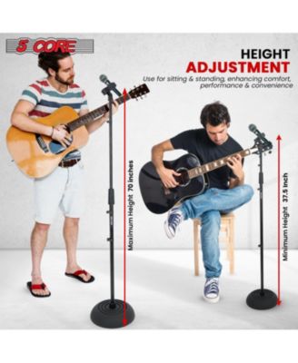 Microphone Stand Floor 4 Pcs Adjustable w Extending Telescoping Boom Arm