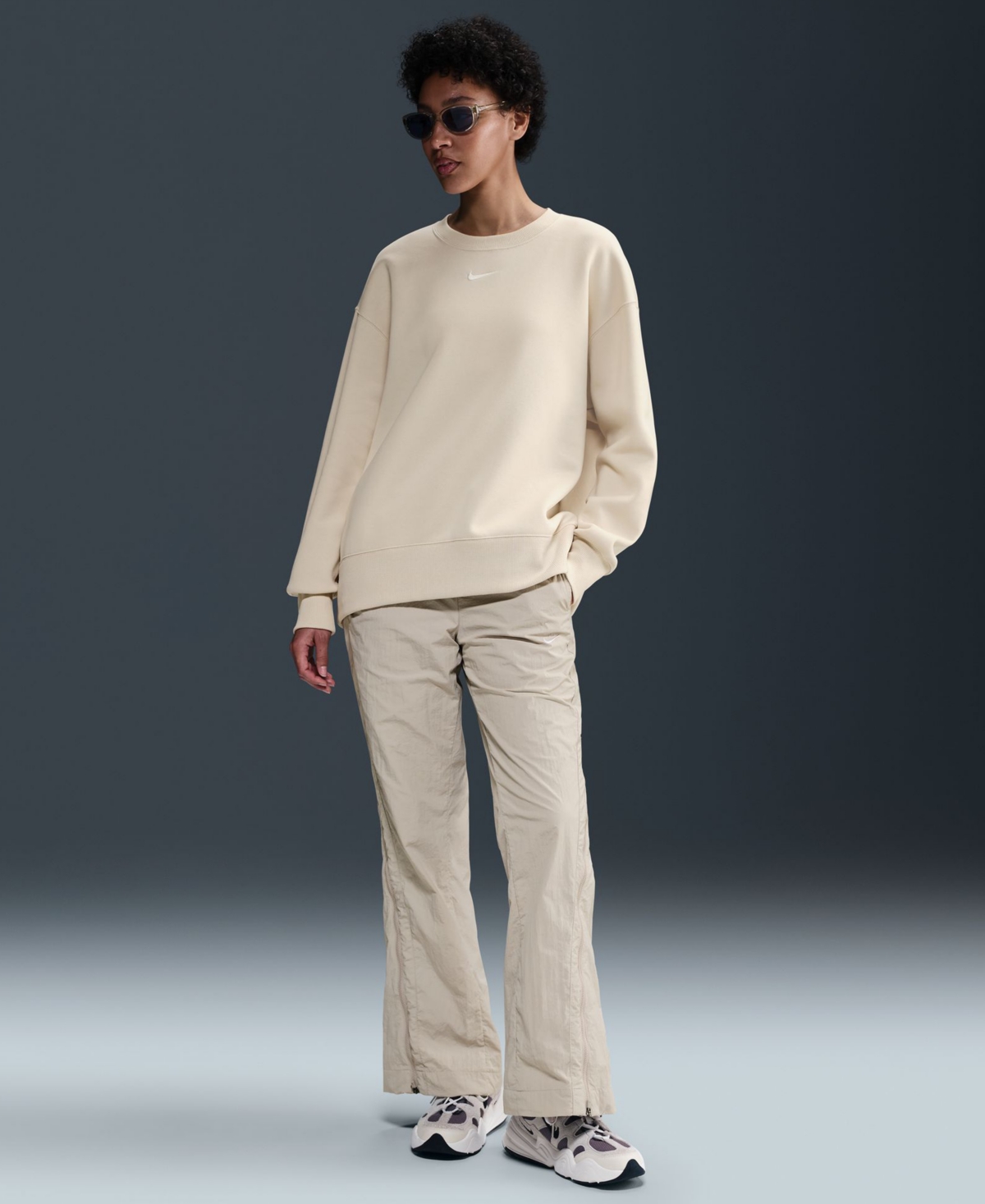 Nike Sportswear Women's Phoenix Fleece Oversized Crewneck Sweatshirt In Neutral