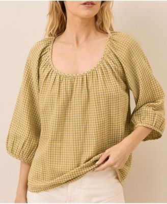 Organic Cotton Coastal Double Gauze Scoop Neck Top