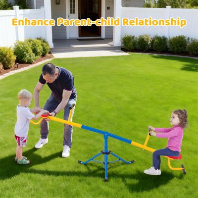 Kids Seesaw Swivel Teeter Totter Playground Equipment 360&deg; Rotation