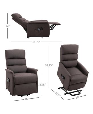 Electric Power Lift Recliner Chair for Elderly, Fabric Lift Chair with Remote Control, Side Pockets for Living Room