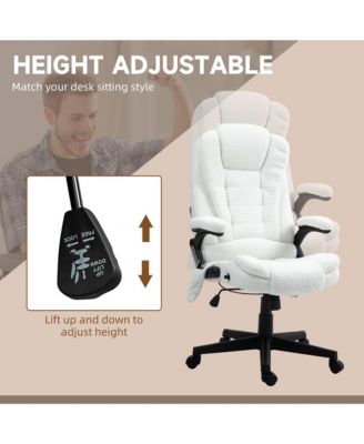 6 Point Vibrating Massage velvet Office Chair with Lumbar Heat