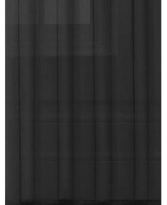 Set of 2 Light Weight Basic Sheer Voile Rod Pocket Window Curtain Panels - Black, 84 in. Long