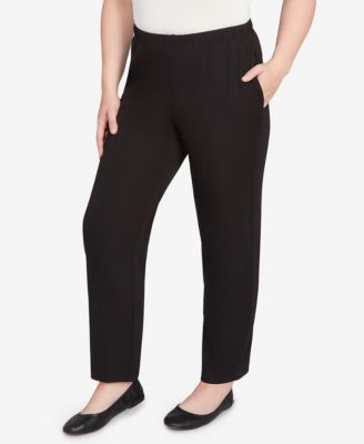 Women's Ribbed Knit Medium Length Pants