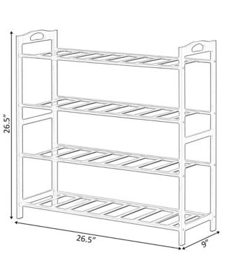 Bamboo Storage Shoe Rack, Free Standing Shoe Organizer Storage Rack, 4 Tier