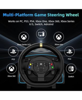 1080&deg;Racing Steering Wheel with Pedals & Shifter – Compatible with Xbox, PS4, PC, Switch & More – Realistic Simulation with Vibration Feedback
