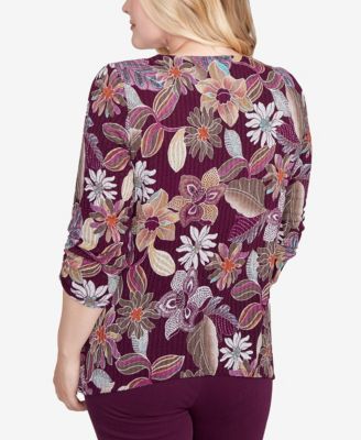 Women's Urban Legend Batik Floral Melange Printed Top