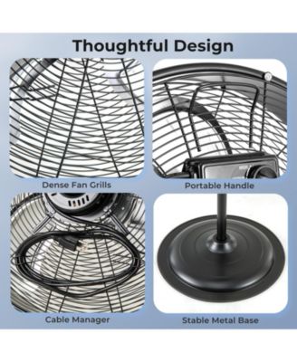 20 Inches High Velocity Pedestal Fan with 3 Speeds and Adjustable Height