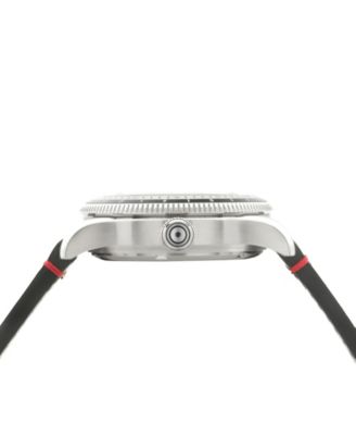 Men's Flyboy Black Leather Strap Watch, 40mm