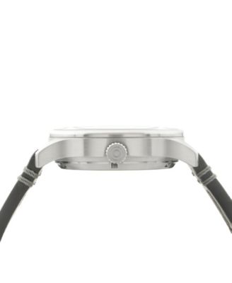 Men's Hawker Hurricane Black Leather Strap Watch, 43mm