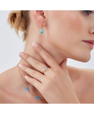 Enamel Arrow Ring In Sterling Silver