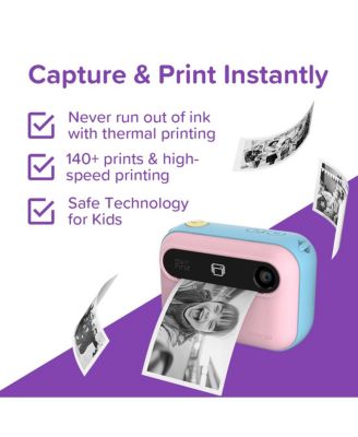 New Camera Insta 20 (Cotton Candy) Kids Instant Print Digital Camera with 16MP Photo, 1080P Video, Selfie Lens, Thermal Ink-Free Printing, Support MicroSD Card