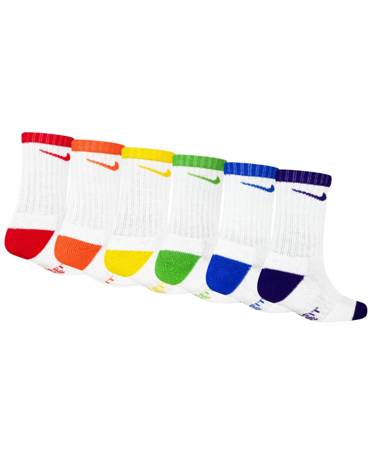 Nike Little Unisex 6-pack Color Pop Socks In Multi