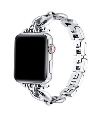 Poppy Silver Stainless Steel Link Band for Apple Watch