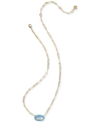 Elisa Enamel Frame Paperclip Necklace, 17" + 3" extender