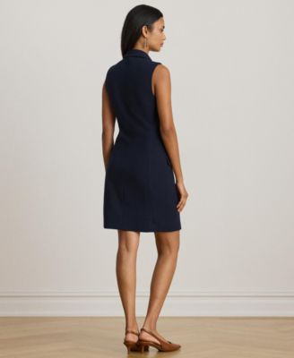 Women's Double-Breasted Crepe Sleeveless Dress