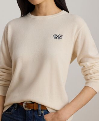 Women's Embroidered Cashmere Crewneck Sweater