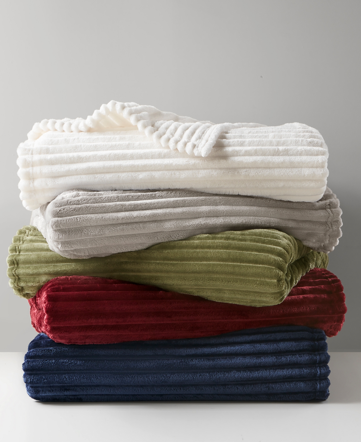 Arch Studio Ribbed Plush Blanket, King, Macy's Exclusive In Neutral