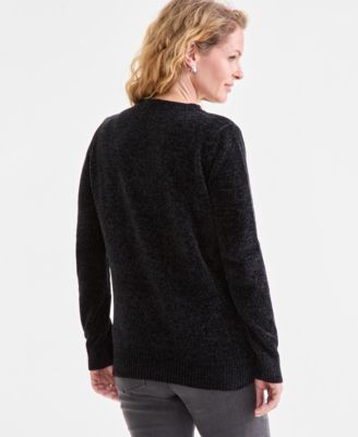 Petite Chenille Cable Knit Sweater, Macy's Exclusive