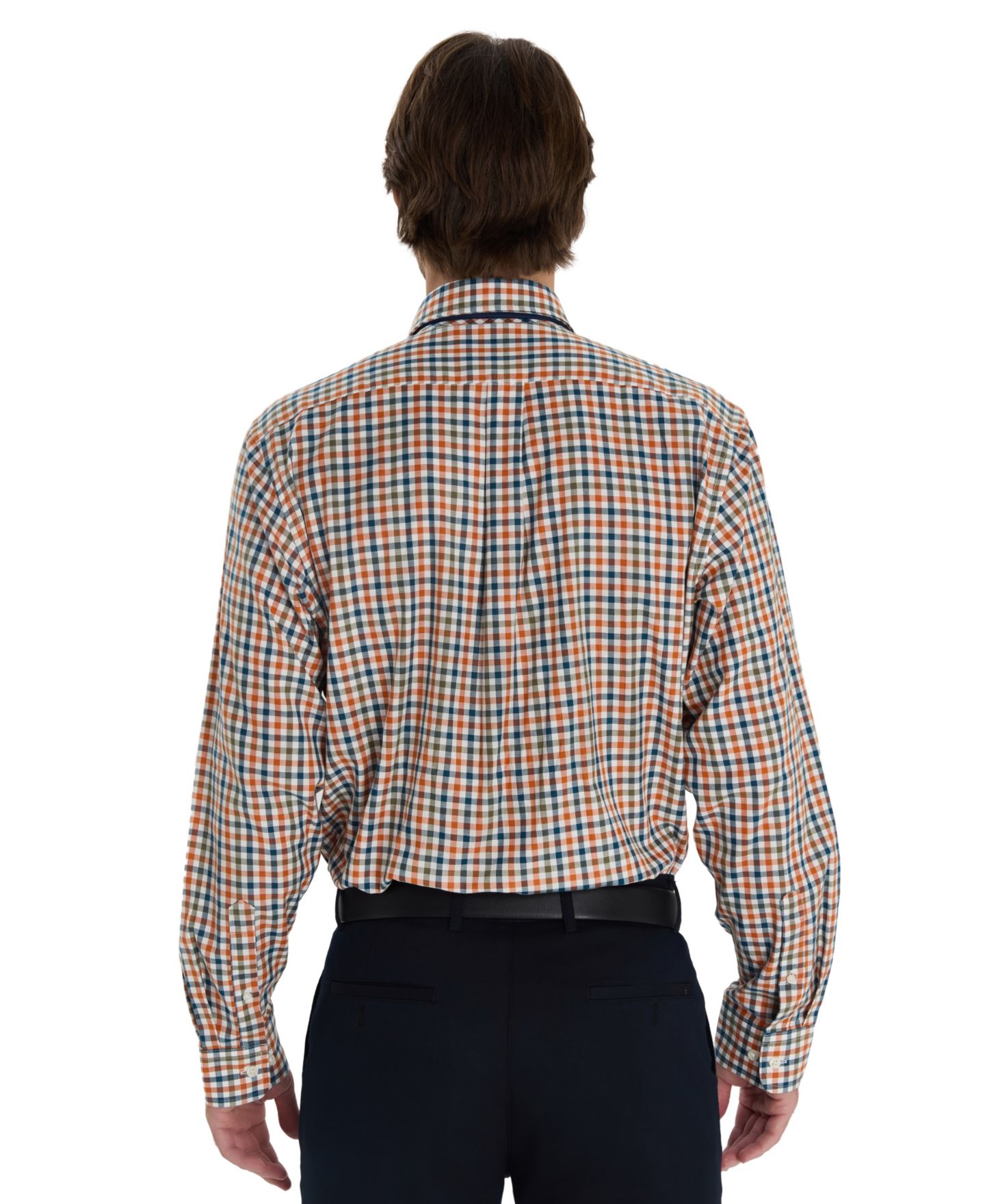 Мужская рубашка Club Room Fashion Plaid Pattern Poplin, цвет: Кирпичный — фото 6