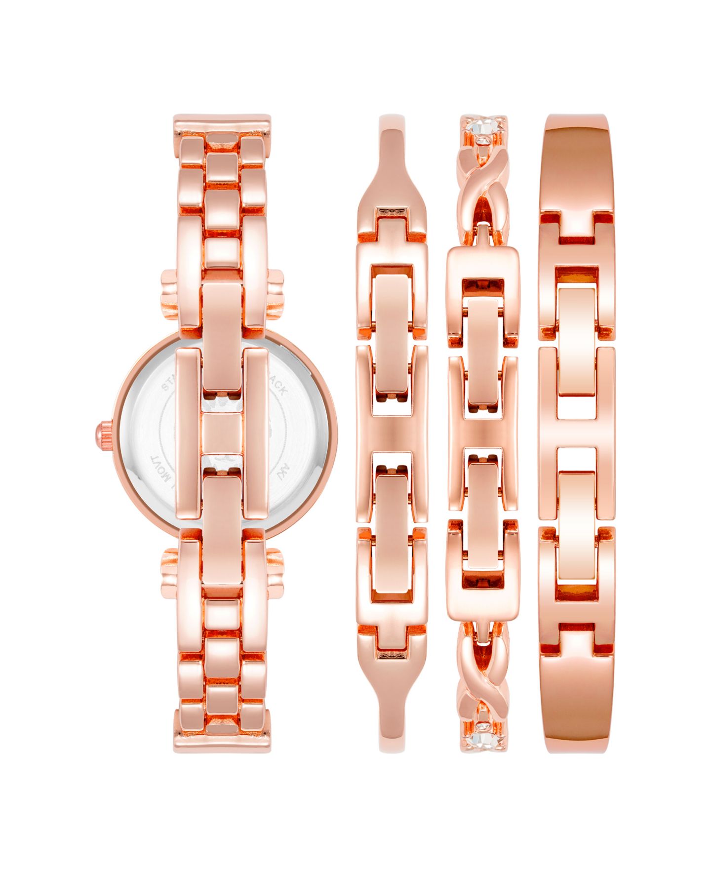 Женские часы Anne Klein Quartz Rose Gold-Tone Metal Alloy Bangle Watch Set, 24mm — фото 3