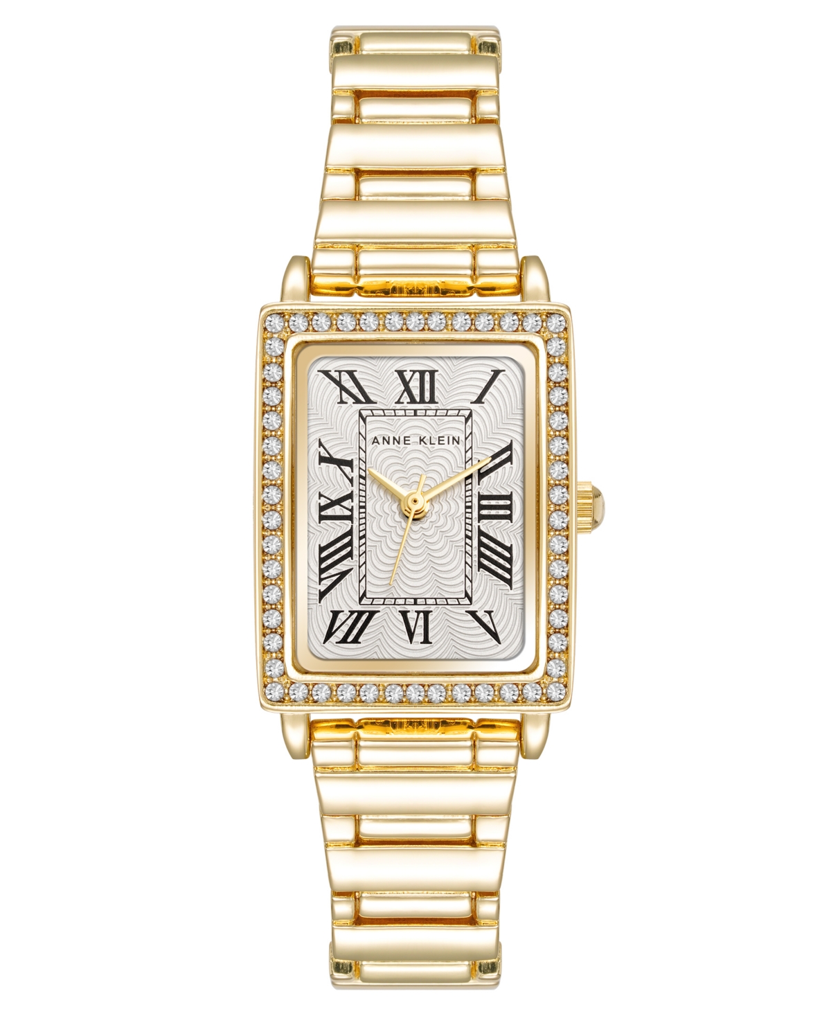 Anne Klein Women's Quartz Rectangular Gold-Tone Metal Alloy Watch