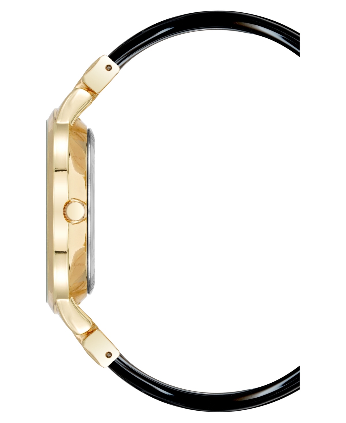 Anne Klein Women's Quartz Tan Acetate And Gold-tone Metal Alloy Bangle Watch, 36mm In Multi