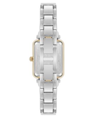 Women's Quartz Rectangular Black and Two-Tone Metal Alloy Bangle Watch, 23mm