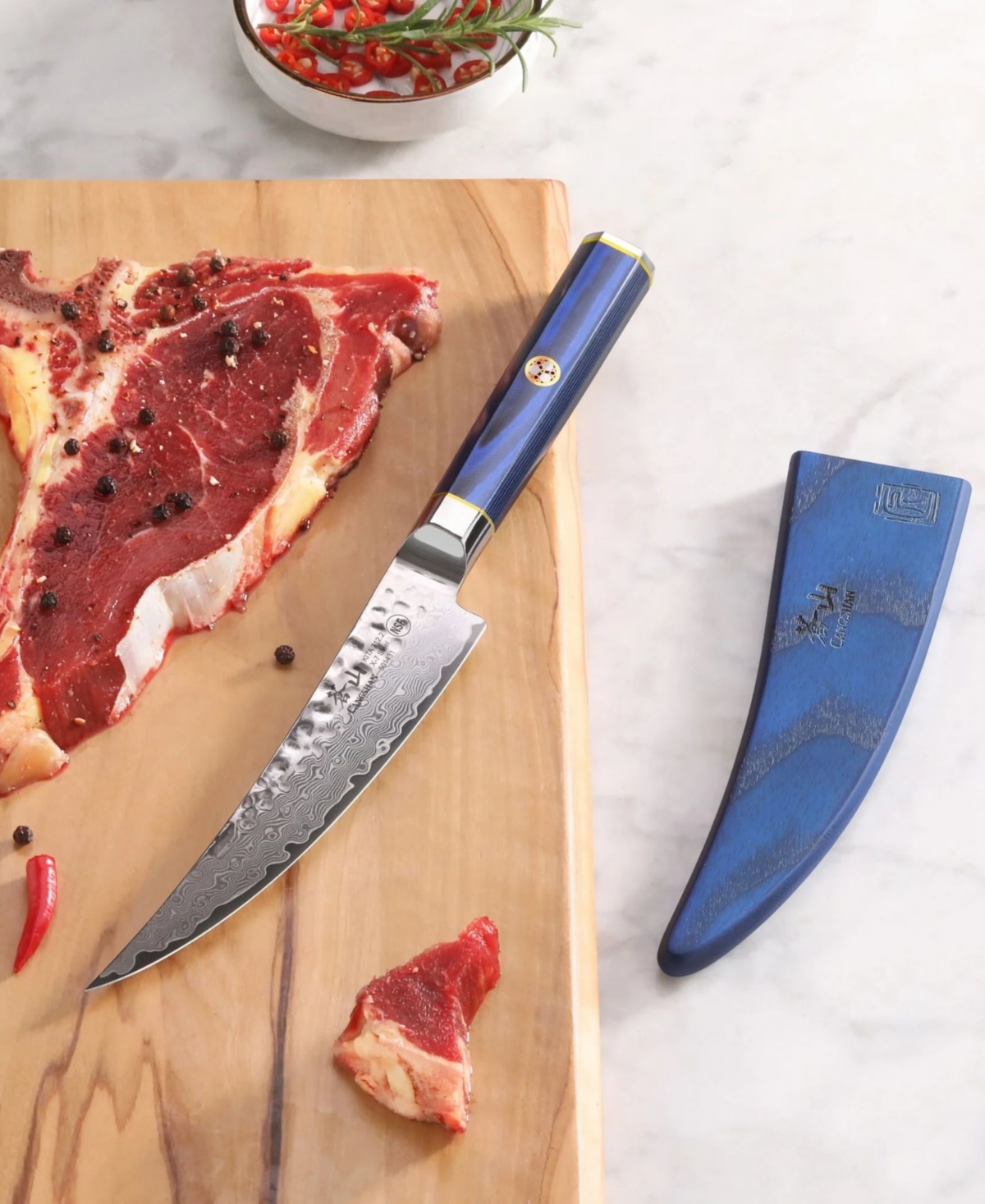 Cangshan Kita Series 6" Boning Knife With Sheath In Blue