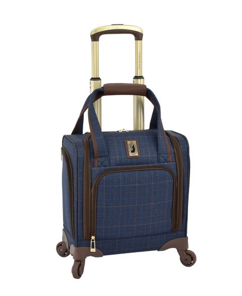 Сумка London Fog Brentwood IV 15" 4 Wheel Under the Seat, цвет: Полуночный синий клетчатый