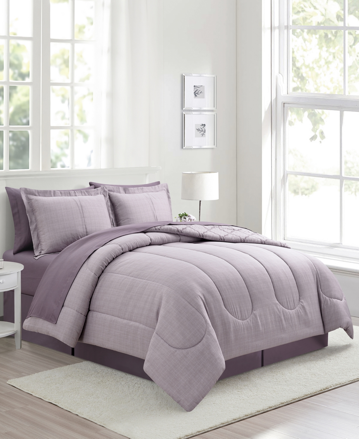 Sunham Belvedere Reversible 8-pc. Comforter Sets In Purple
