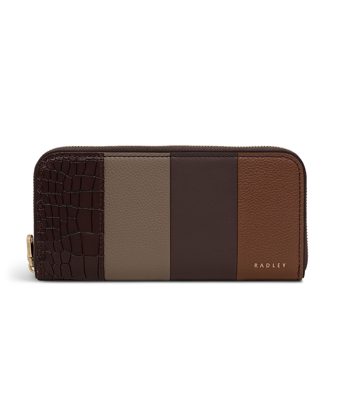 Radley London York Mews Patchwork Small Zip Around Wallet In Brown