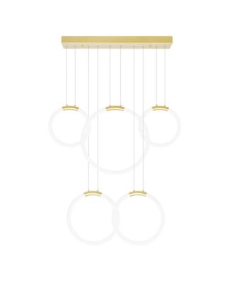 27" Metal Hoops 5 Light LED Chandelier