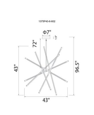 48.5" Metal Oskil LED Integrated Chandelier