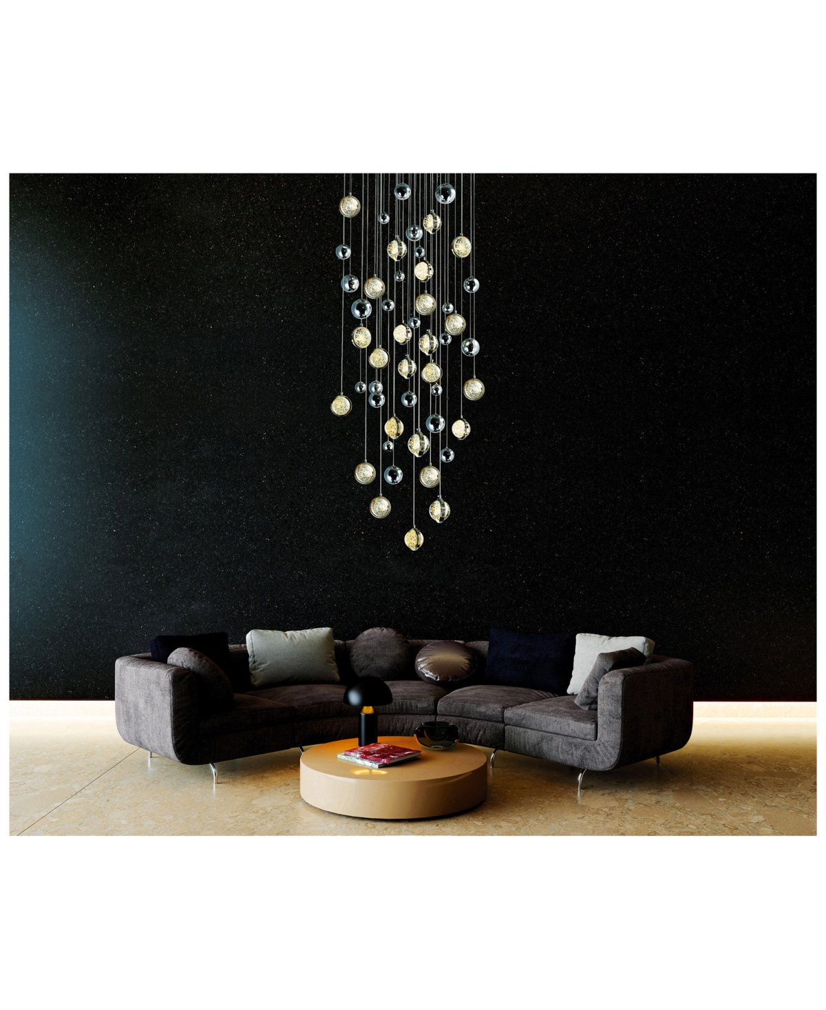 Cwi Lighting 89" Metal Salvador Led Integrated Chandelier In Silver